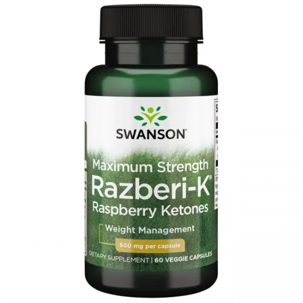 SWANSON Maximum Strength Razberi-K 500mg (Raspberry Ketones - Weight Control Formula) 60 veggie capsules