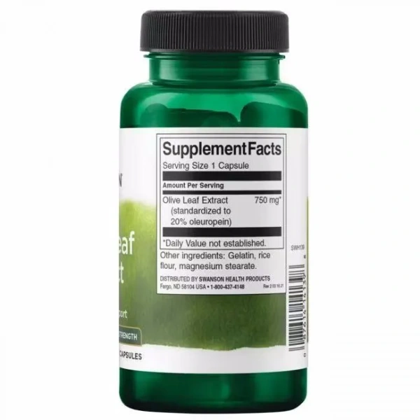 SWANSON Olive Leaf Extract - 750mg Super Strength - 60 caps