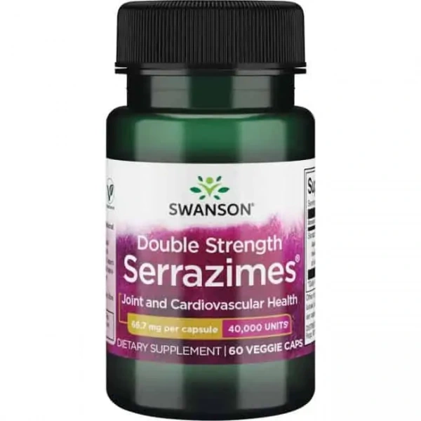 SWANSON Optimum Potency Serrazimes 60 Vegetarian Capsules