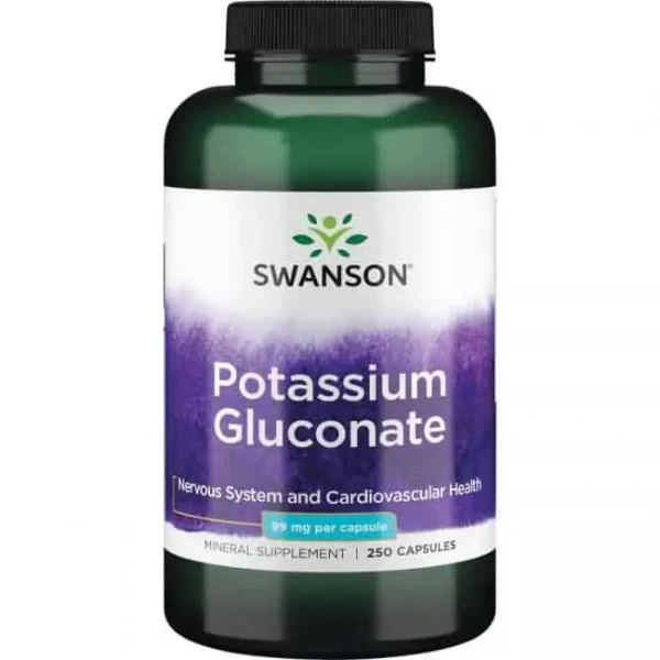 SWANSON Potassium Gluconate (Glukonian potasu) 250 Kapsułek