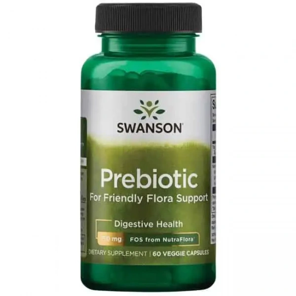SWANSON Prebiotic for Friendly Flora Support (Układ pokarmowy) 60 Kapsułek wegetariańskich
