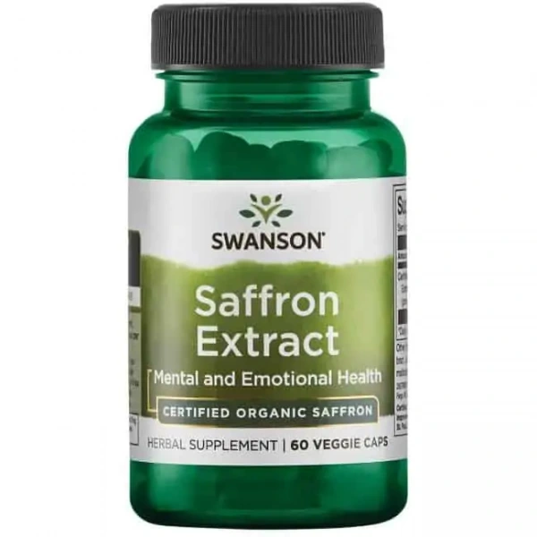 SWANSON Saffron Extract 2% Safranal (Szafran, Polepszenie nastroju) 60 Kapsułek wegetariańskich