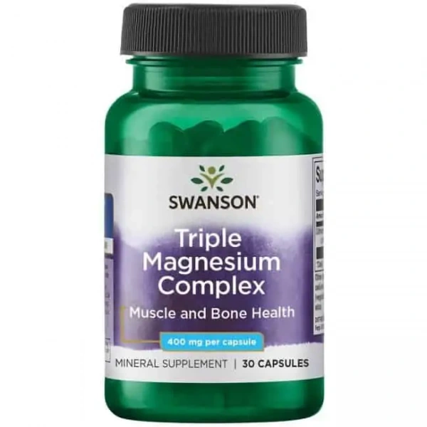 SWANSON Triple Magnesium Complex 400mg (Kompleks Magnezu) 30 Kapsułek