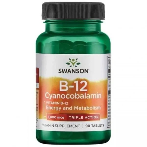 SWANSON Vitamin B-12 (Cyjanokobalamina) 90 Tabletek