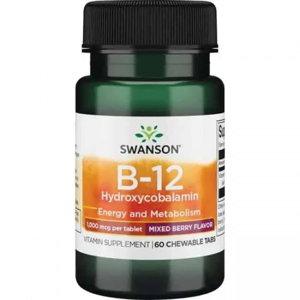 SWANSON Vitamin B-12 (Hydroksykobalamina) 60 Tabletek podjęzykowych