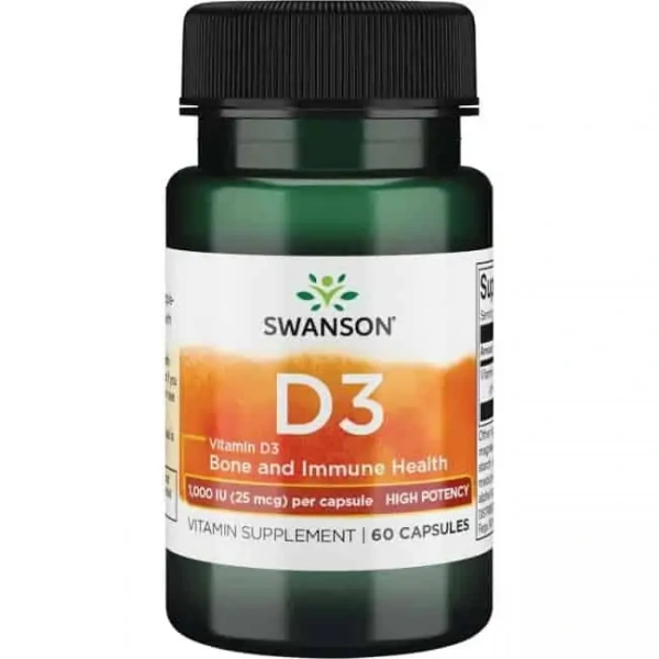 SWANSON Vitamin D-3 1000IU (Vitamin D3) 60 capsules