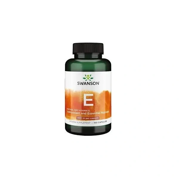 SWANSON Vitamin E Natural Dry 400IU (Witamina E bezolejowa) 100 Kapsułek wegetariańskich