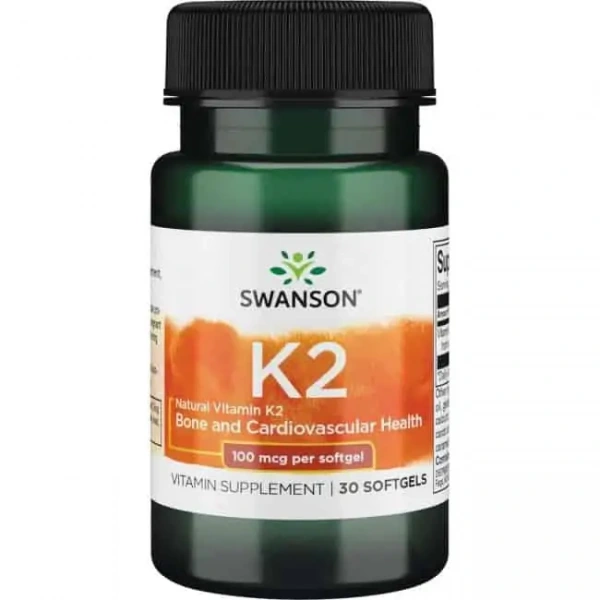 SWANSON Vitamin K-2 100mcg (Witamina K2) 30 Kapsułek żelowych