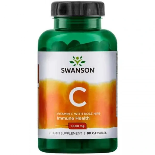 SWANSON Vitamin C (Vitamin C 1000mg with Rose Hips) 90 capsules