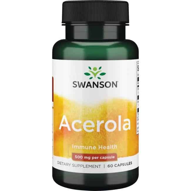 SWANSON Acerola 500mg (Witamina C, Odporność) 60 Kapsułek
