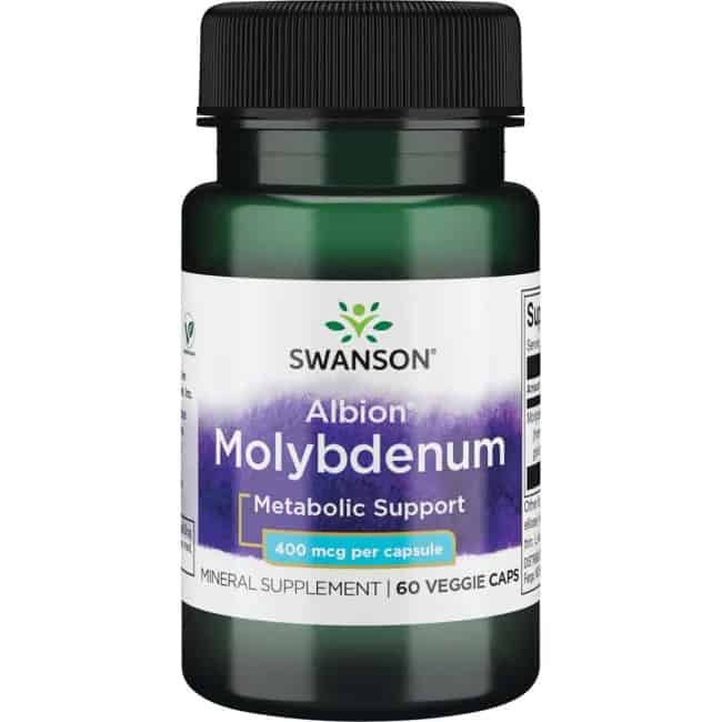 SWANSON Albion Chelated Molybdenum (Molibden) 60 Kapsułek wegetariańskich