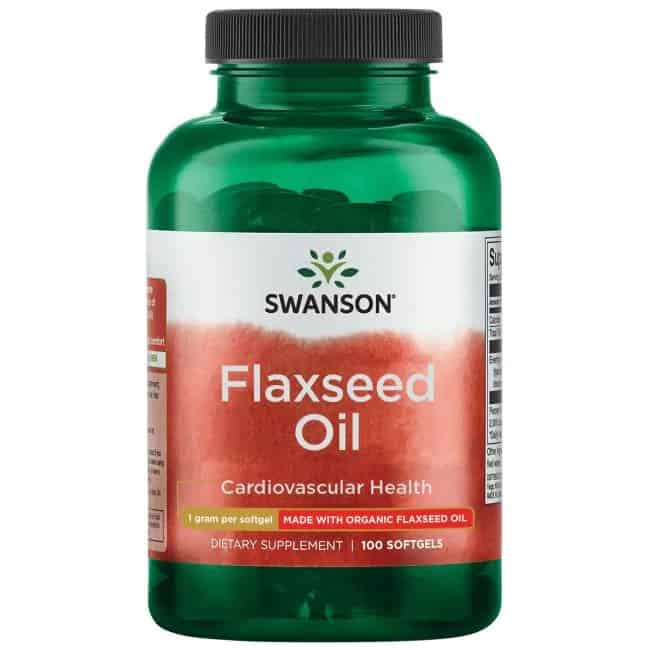 SWANSON Flaxseed Oil (Omega-3, Układ krążenia) 100 Kapsułek żelowych