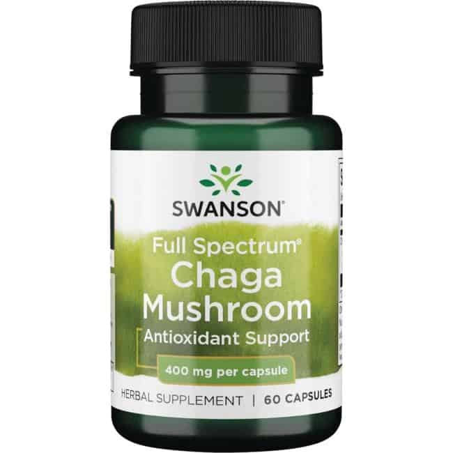SWANSON Full Spectrum Chaga Mushroom (Grzyb Chaga, Wsparcie odporności) 60 Kapsułek