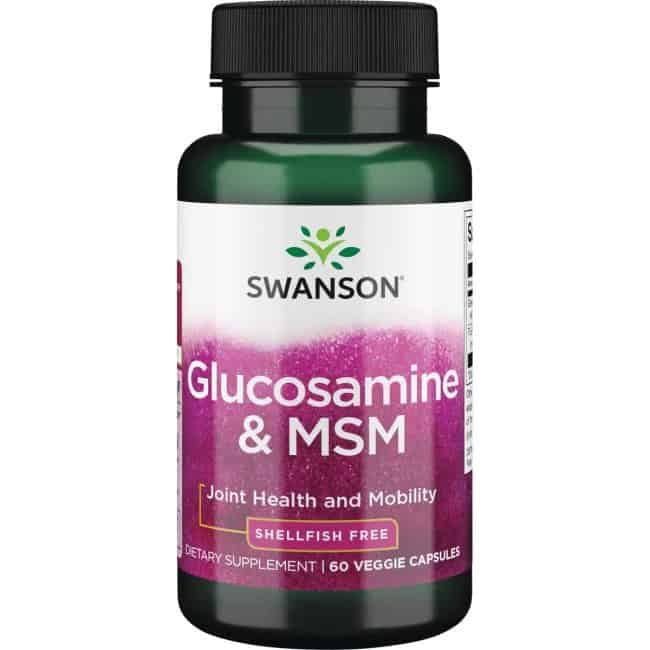 SWANSON Glucosamine & MSM (Glukozamina, Wsparcie stawów) 60 Kapsułek wegetariańskich