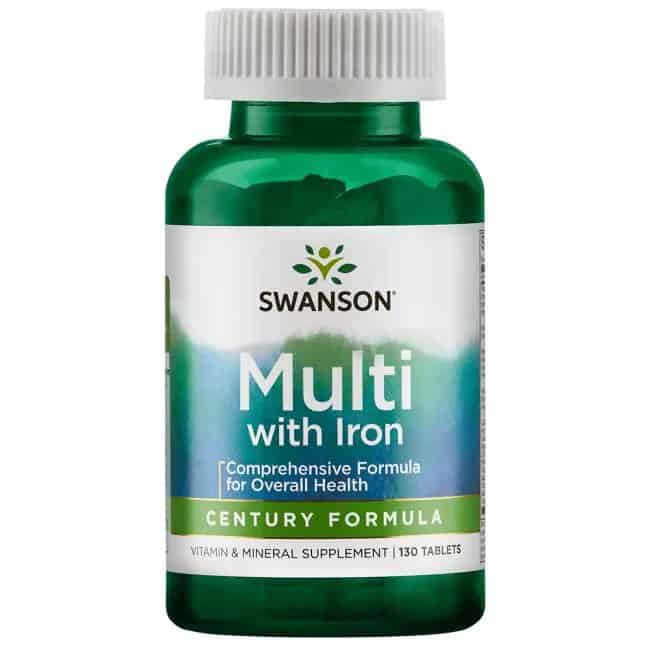 SWANSON Multi with Iron - Century Formula (Multiwitamina z Żelazem) 130 Tabletek