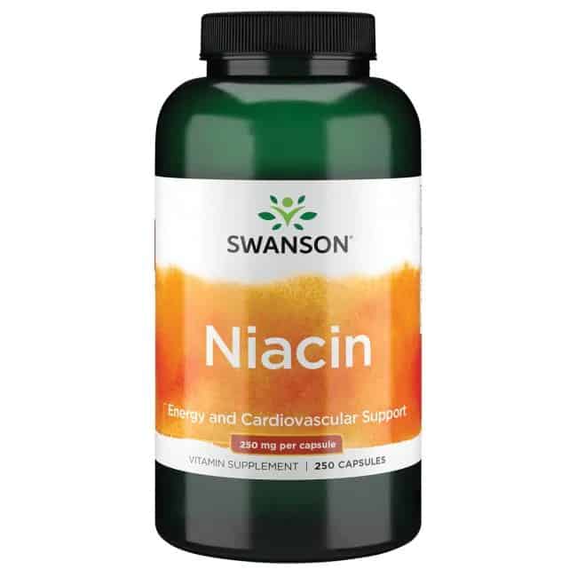 SWANSON Niacinamide 250mcg (Energia, Witamina B3)  250 Kapsułek