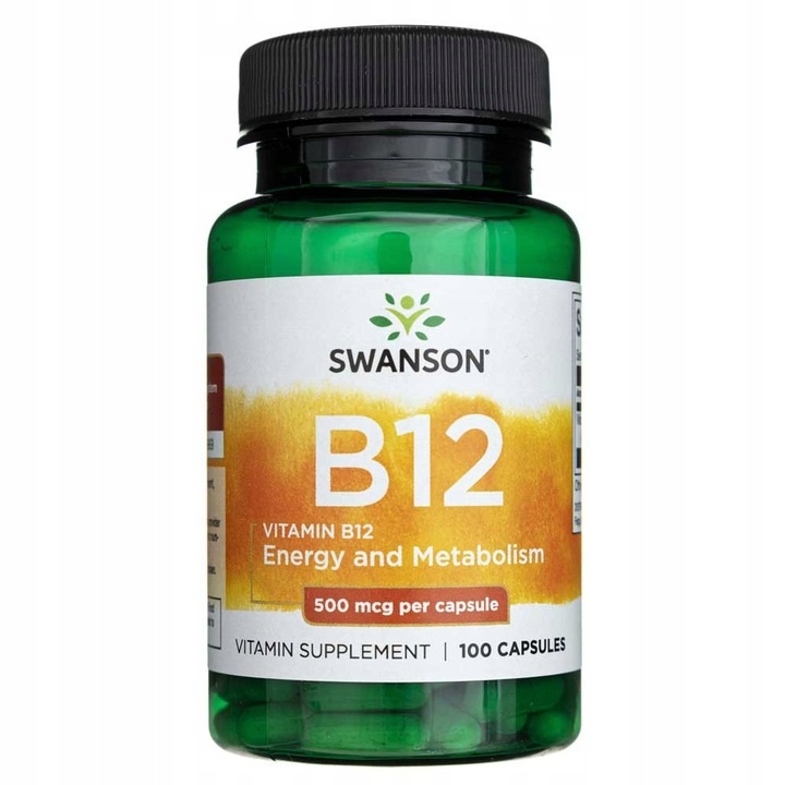 SWANSON Vitamin B12 (Witamina B12) 500mcg - 100 kapsułek