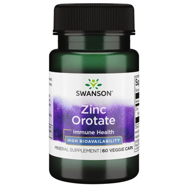 SWANSON Zinc Orotate (Orotat cynku, Transporter minerałów dla komórek) 10mg  60 Kapsułek wegetariańskich