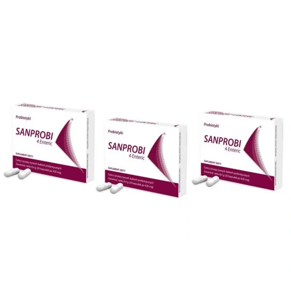 SANPROBI 4 Enteric (Probiotyk) 3 x 20 kapsułek