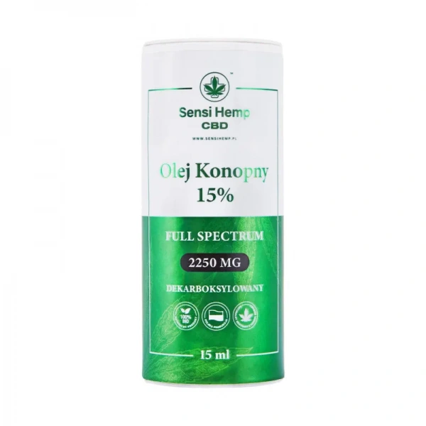 SENSI HEMP Olejek CBD 15% (Decarboxylated hemp oil) 15ml