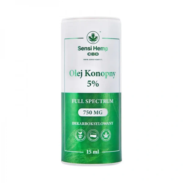SENSI HEMP Olejek CBD 5% (Decarboxylated hemp oil) 15ml