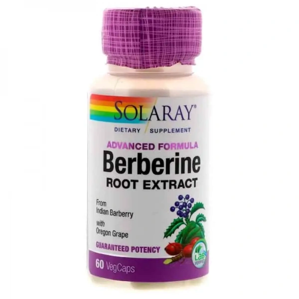 SOLARAY Berberine Root Extract Advanced Formula (Ekstrakt z Korzenia Berberyny) 60 kapsułek wegańskich
