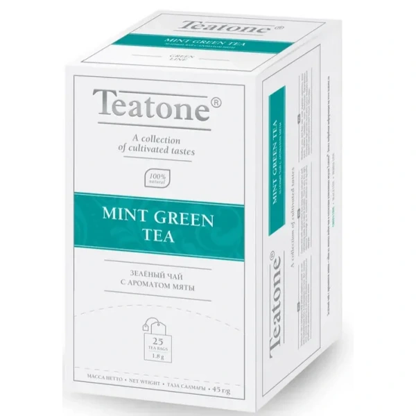TEATONE Herbata zielona z miętą (koperta) 25 Torebek