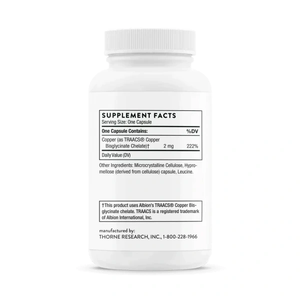 THORNE Copper Bisglycinate - 60 vegetarian capsules