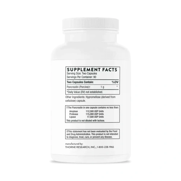 THORNE RESEARCH Dipan-9 (Pancreatin, Pancreatic Enzymes - Gut Health) 180 Vegetarian Capsules