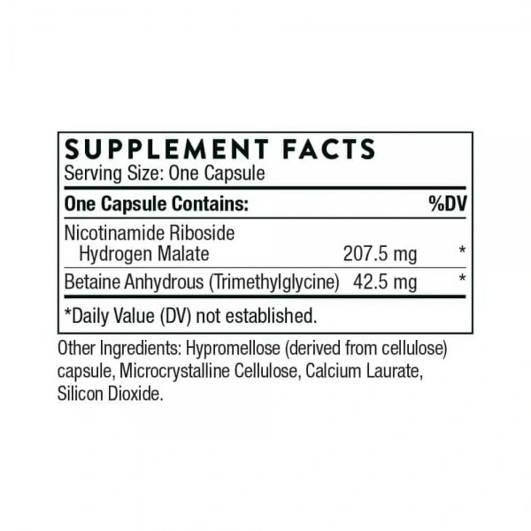 THORNE NiaCel-200 (Rybozyd Nikotynamidu) 60 Kapsułek wegetariańskich