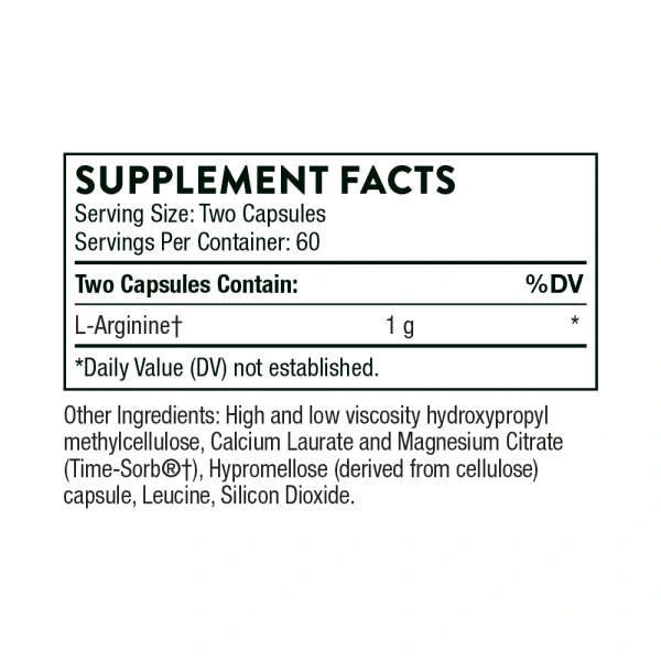 THORNE Perfusia-SR (Sustained-Release L-Arginine) - 120 vegetarian capsules