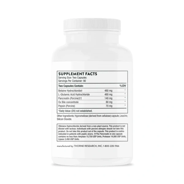 THORNE RESEARCH Bio-Gest Digestive Enzymes - 180 vegetarian capsules
