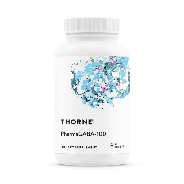 THORNE PharmaGABA-100 (Kwas Gamma-Aminomasłowy GABA) 60 kapsułek wegetariańskich