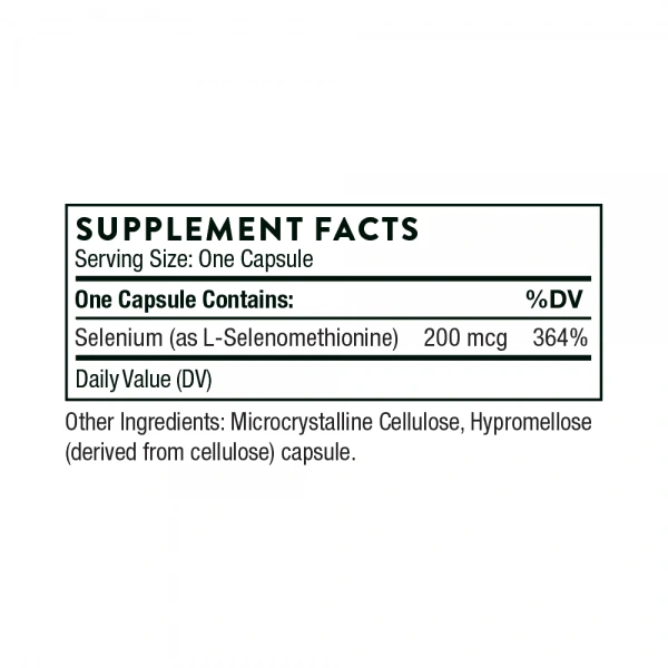 THORNE Selenium (Selenomethionine, Selen) - 60 kapsułek wegetariańskich