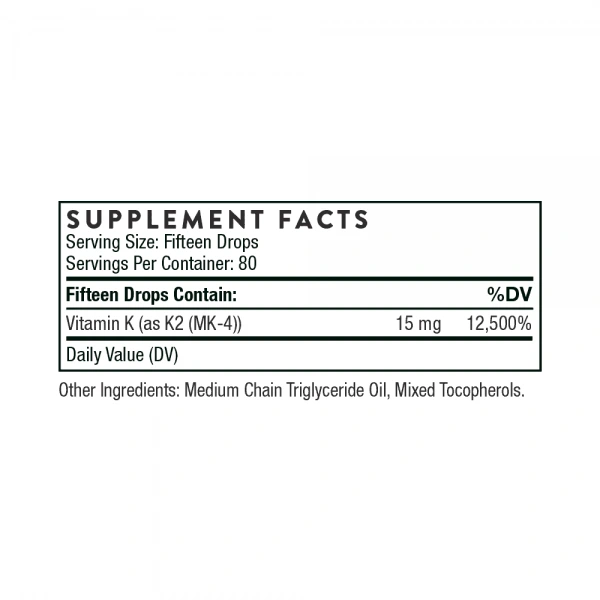 THORNE Vitamin K2 (MK-4 Liquid) 30ml