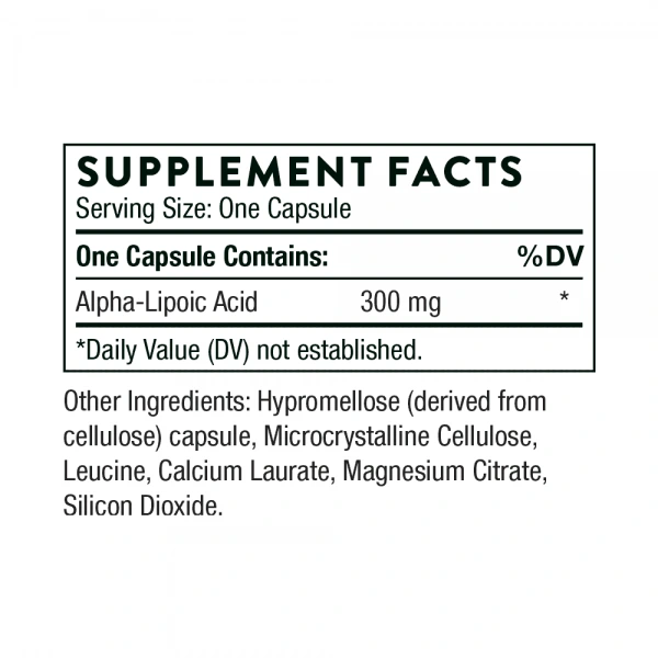 THORNE Alpha-Lipoic Acid (Kwas Alfa Liponowy) 60 Kapsułek wegetariańskich