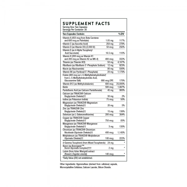 THORNE Basic Nutrients 2/Dzień (Witaminy i Minerały NSF Certified for Sport) - 60 kapsułek wegetariańskich