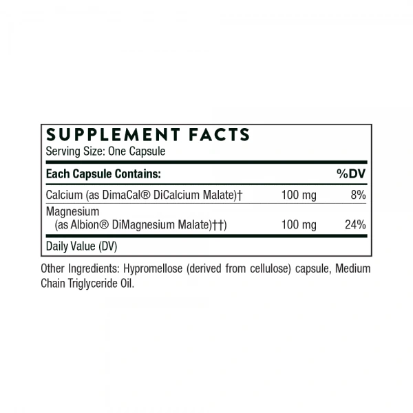 THORNE RESEARCH Calcium-Magnesium Malate (Jabłczan wapnia i magnezu) 240 Kapsułek wegetariańskich