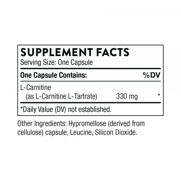 THORNE RESEARCH L-Carnitine (L-Karnityna) 60 Kapsułek wegetariańskich