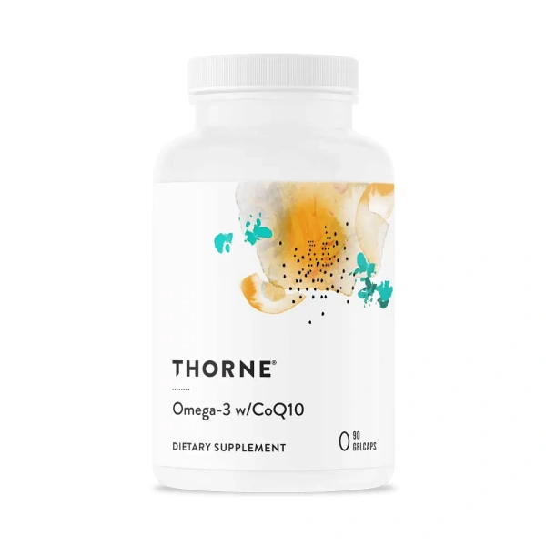 THORNE RESEARCH Omega-3 w/ CoQ10 (Koenzym Q10, DHA, EPA) 90 Kapsułek żelowych