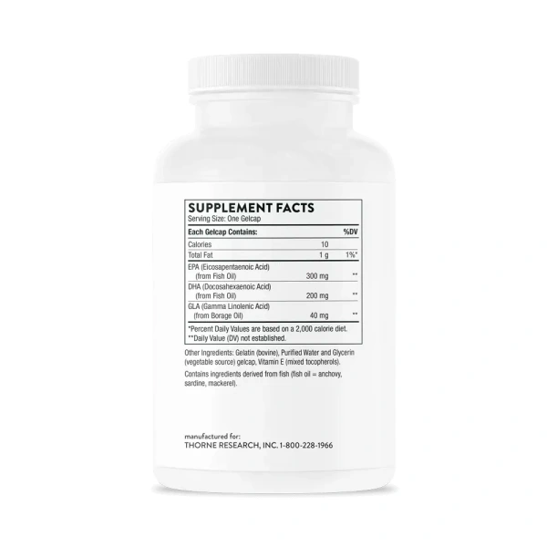 THORNE RESEARCH Omega Plus™ (Kwasy EPA, DHA, GLA) 90 Kapsułek żelowych