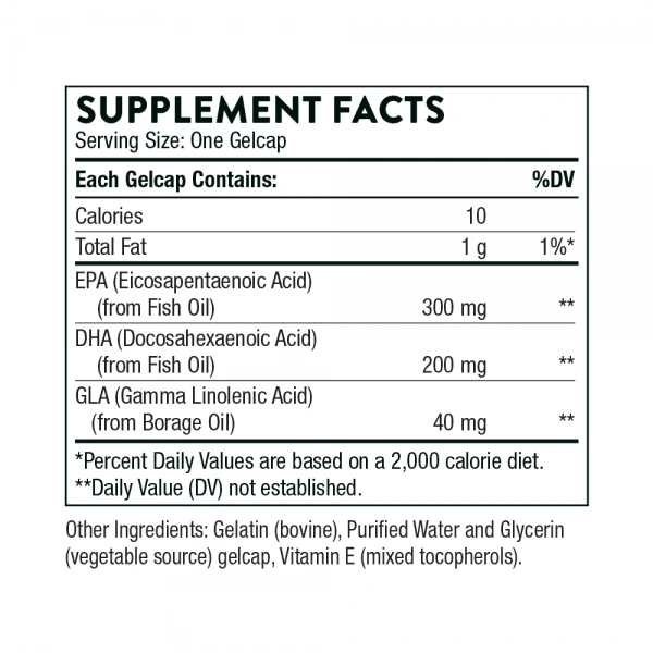 THORNE RESEARCH Omega Plus™ (Kwasy EPA, DHA, GLA) 90 Kapsułek żelowych