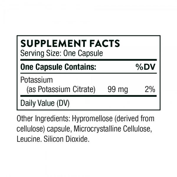 THORNE RESEARCH Potassium Citrate 90 Vegetarian Capsules