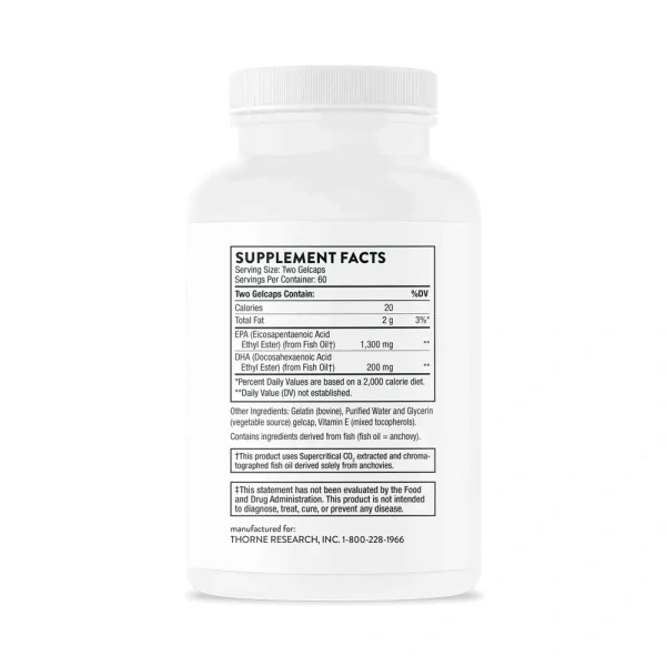 THORNE RESEARCH Super EPA Pro (Omega-3, DHA, EPA) 120 Gel Capsules