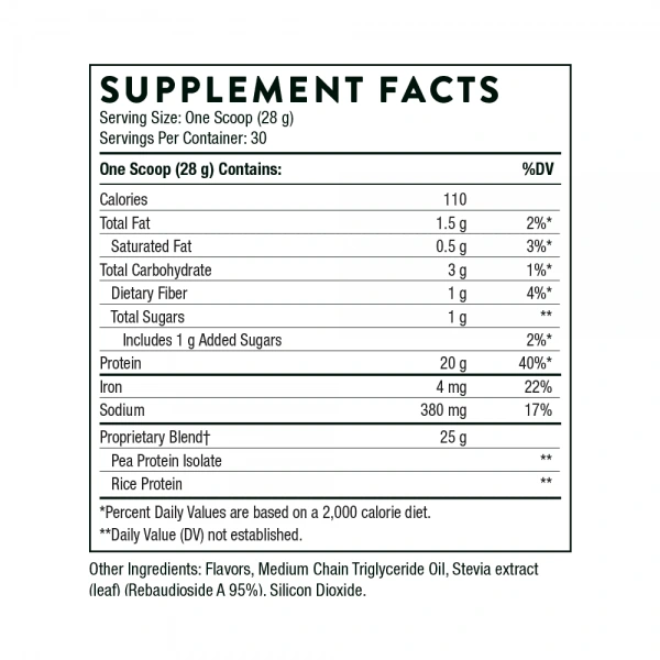 THORNE RESEARCH VegaLite (Vegetarian Protein) Vanilla 1.55kg
