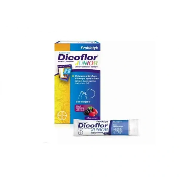 BAYER Dicoflor Junior (Probiotyk dla dzieci i dorosłych) 12 saszetek doustnych