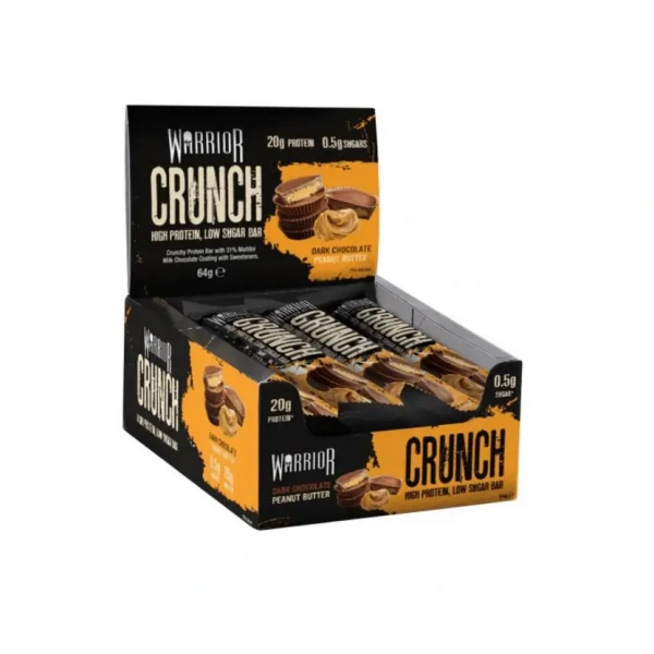 WARRIOR Crunch Protein Bar 12 x 64g Ciemna Czekolada z Masłem Orzechowym