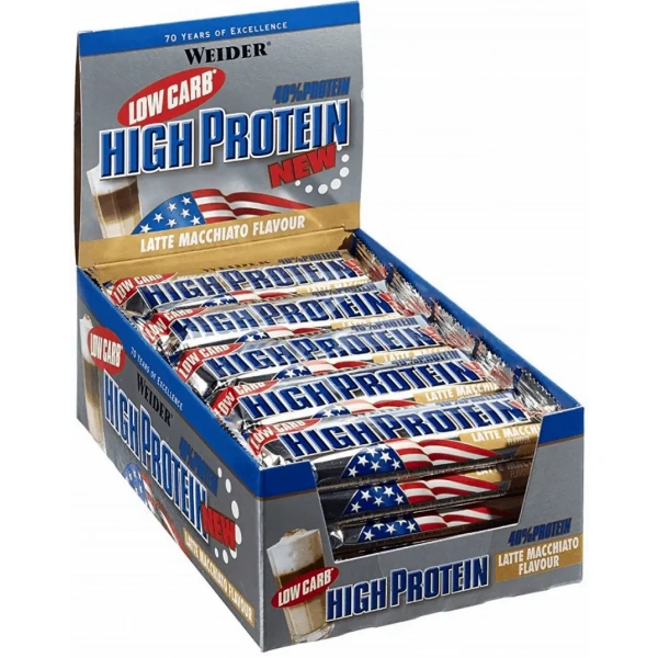 Weider Low Carb High Protein Bar- Baton Proteinowy 24 x 50g - Czekolada