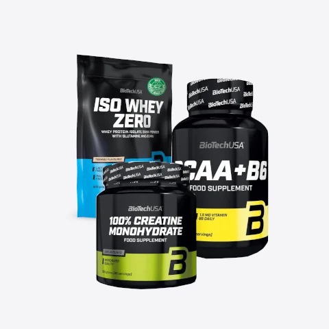 ZESTAW WALENTYNKOWY Siłownia Men (Creatine Monohydrate, BCAA+B6, Iso Whey Zero Lactose)