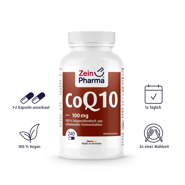 ZEIN PHARMA Coenzym Q10 100mg (Coenzyme Q10) 240 Vegan Capsules